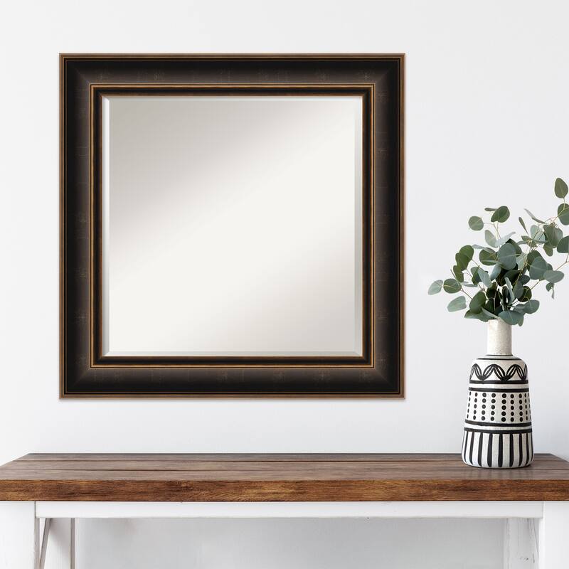 Villa Oil Rubbed Bronze Beveled Wood Framed Wall Mirror - Villa Oil Rubbed Bronze