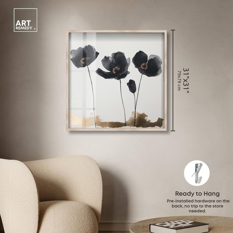 Nocturnal Flowers I Shadowbox by Art Remedy