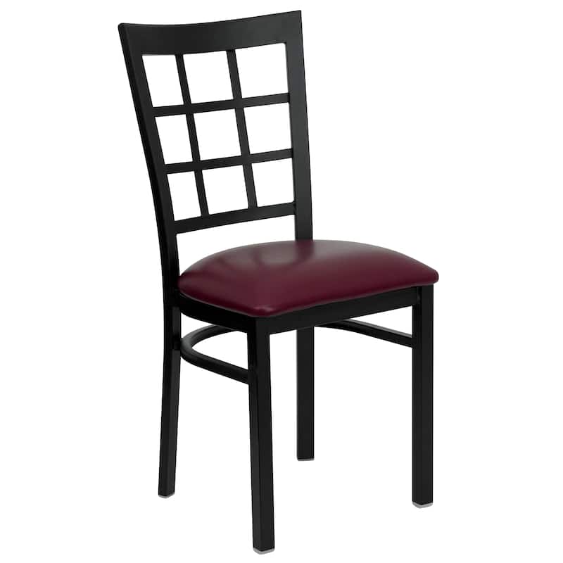 Window Back Metal Restaurant Chair - 16.75"W x 20"D x 36.5"H - 16.75"W x 20"D x 36.5"H