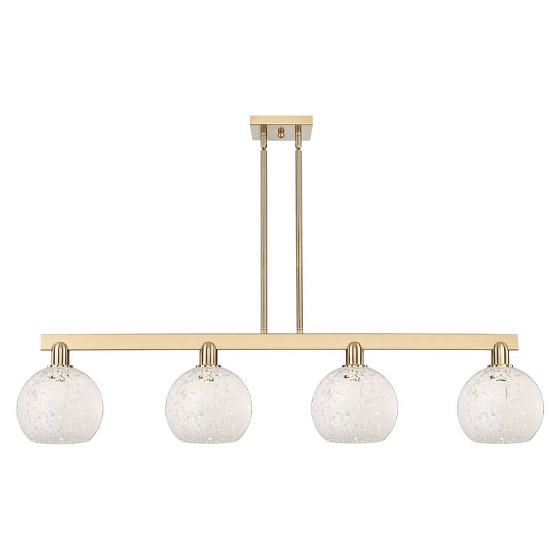 Innovations Lighting Endless Possibilities Arcadia - White Mouchette - 4 Light 51" Stem Hung Island Light