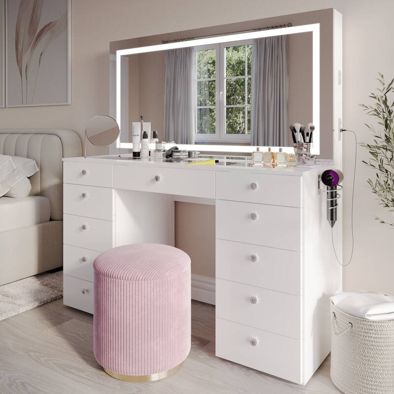 Boahaus Smart Extra-Large Vanity with LED Mirror & Bluetooth Speakers