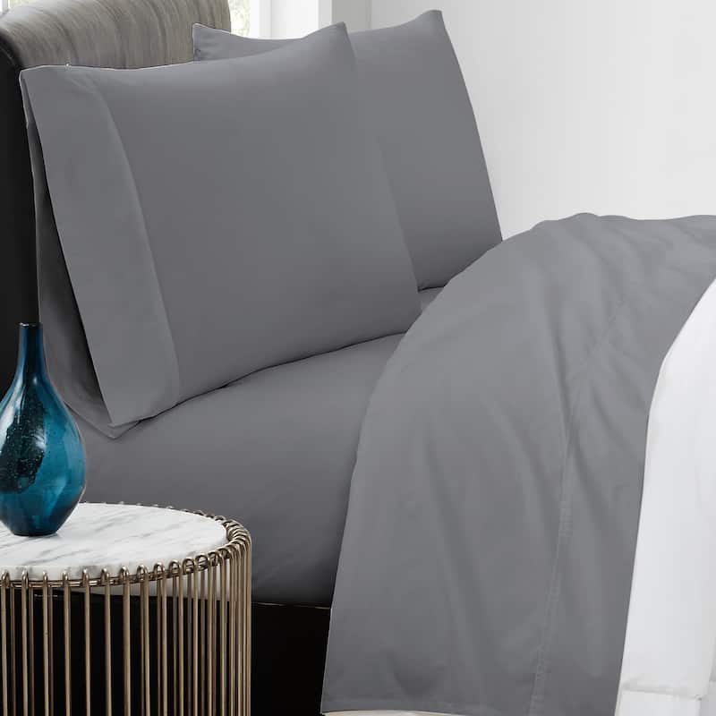 Vince Camuto Solid 400TC Percale 4 Piece Sheet Set