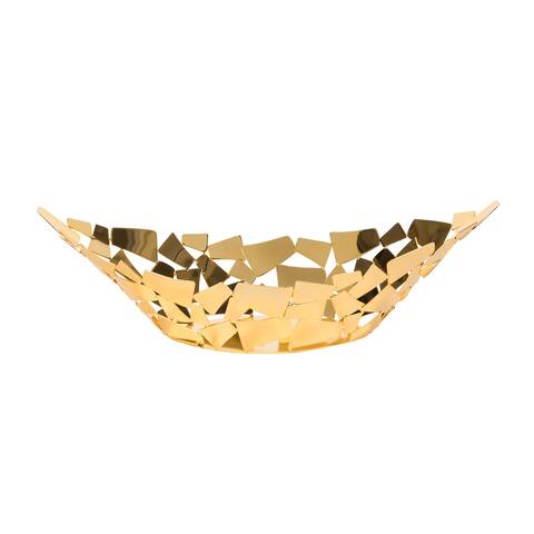 Gold Oval bowl: 15.25" long - N/A