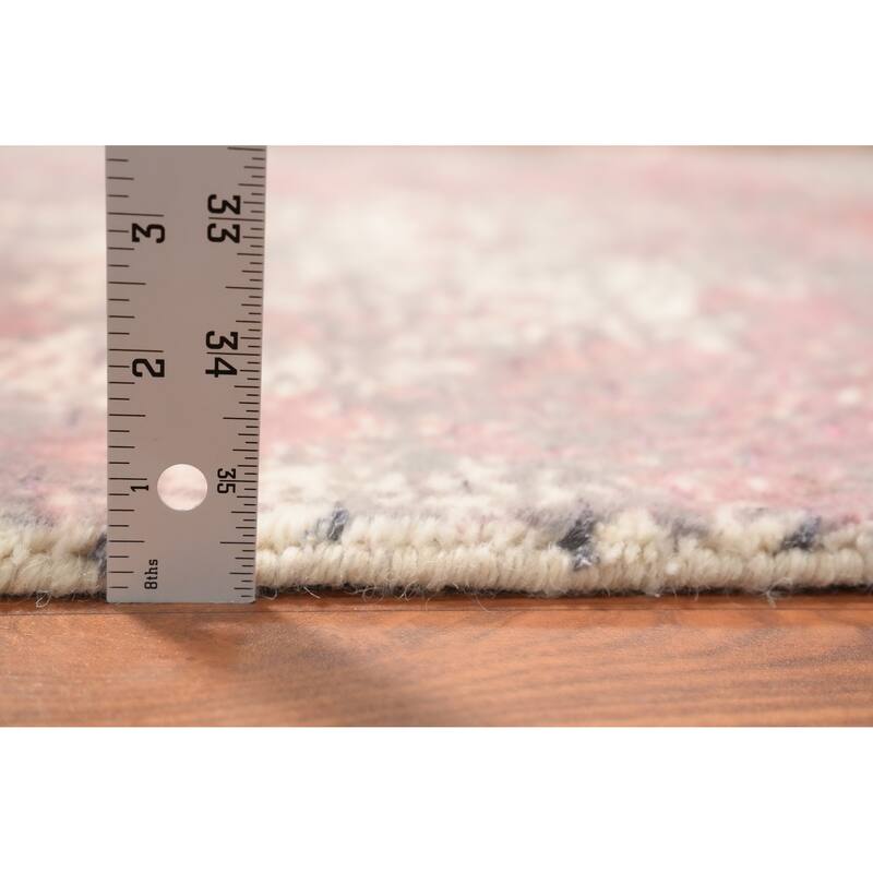 Hand Knotted Oriental Viscose Silk Carpet Modern Abstract Pink Abstract Area Rug - 3' 0'' X 2' 0''
