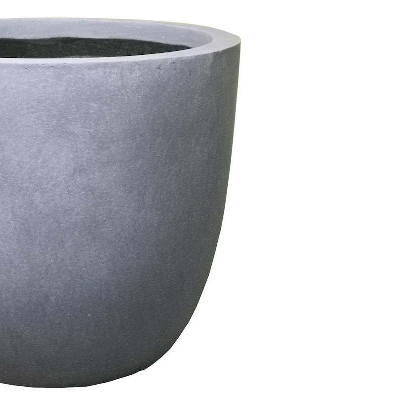 Durx-litecrete Lightweight Concrete Modern Seamless Round Cement Color Planter-Small - 9.8'x9.8'x9.1'