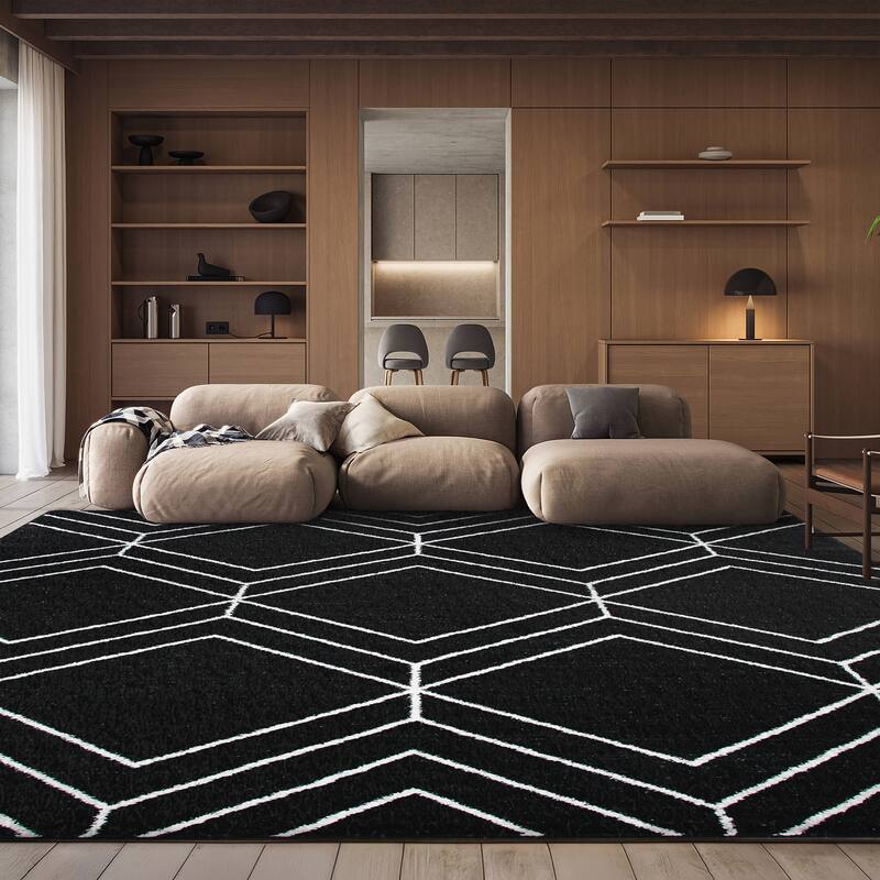 SAFAVIEH Adirondack Juvelina Modern Geometric Rug - 10' x 14' - Black/Ivory