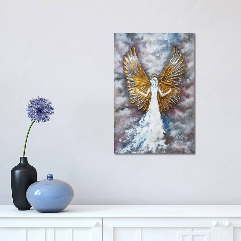 iCanvas "Gold Silver Angel Wings" by Nastasiart Canvas Print - 18x12x1.5