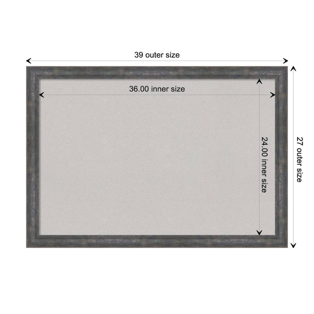 Angled Metallic Rainbow Wood Framed Grey Corkboard Bulletin Board, Organization Board, Pin Board