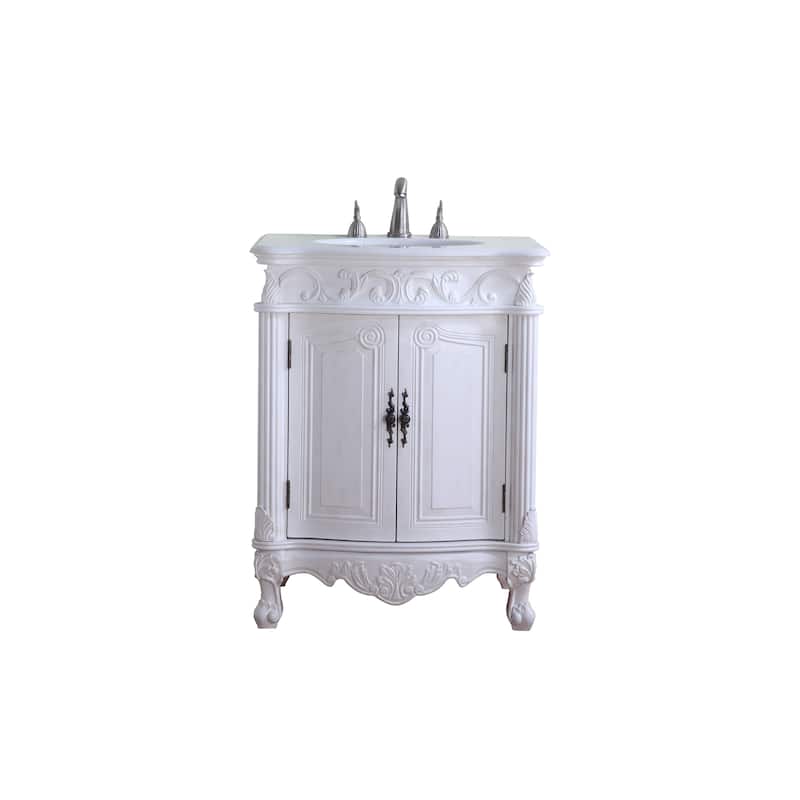 Traditional Single Bathroom Vanity Sink - Antique White