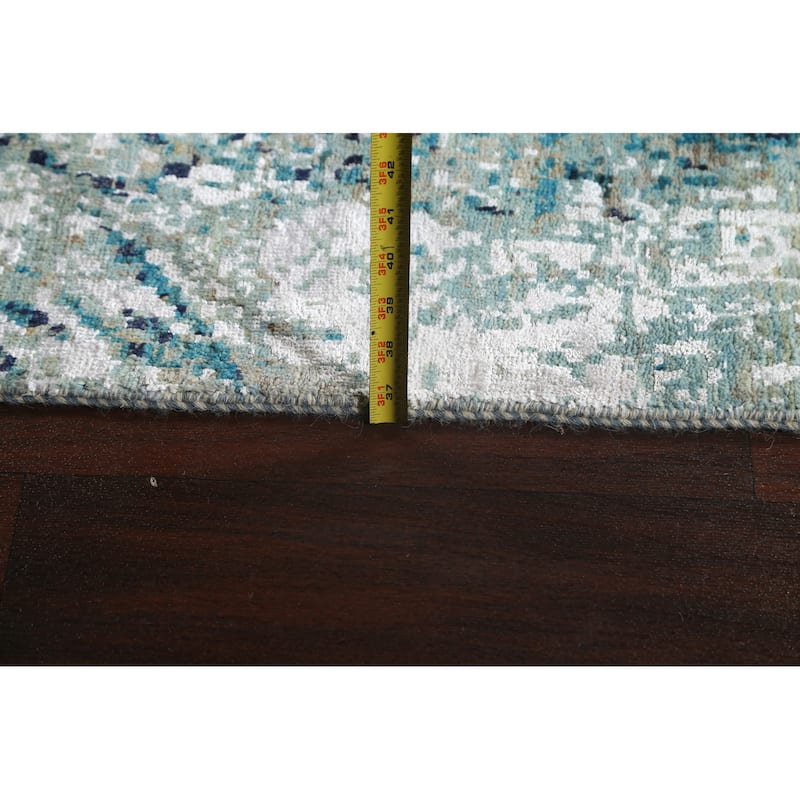 Wool/ Silk Abstract Vegetable Dye Oriental Area Rug Hand-knotted - 6'0" x 8'10"