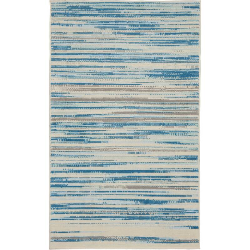 Jubilant Indoor Abstract Area Rug - 3' x 5' - Blue - Rectangle