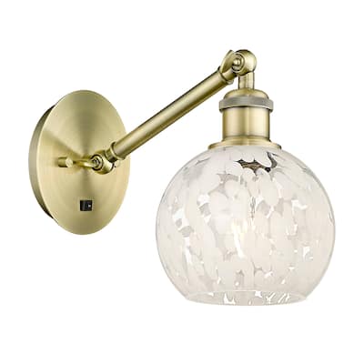 Innovations Lighting 317-1W-8-6 White Mouchette Sconce White Mouchette