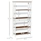 preview thumbnail 7 of 8, HOMCOM 4-Tier Shelving Bookcase Storage Cupboard with Pull Out Drawer, and Wooden Frame with X Bar Stability, White
