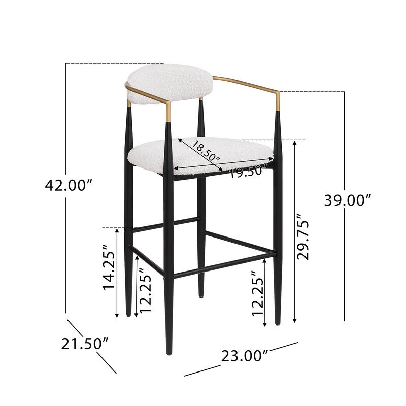 Elmore Fabric and Iron 30 Inch Barstools (Set of 2) by Christopher Knight Home