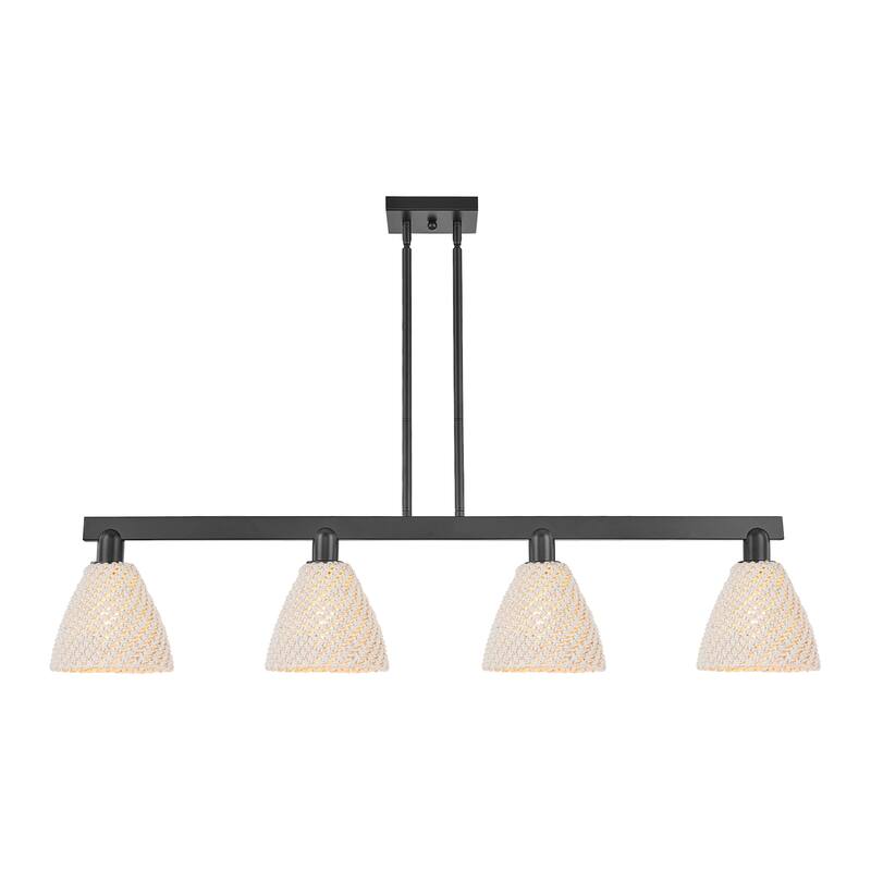 Innovations Lighting 716-4I-10-48 Natural Ballston Dome Linear Natural - Matte Black / Natural