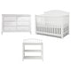 preview thumbnail 2 of 9, 3 Piece Crib Changing Station 6 Drawer Dresser Nursery Furniture Set