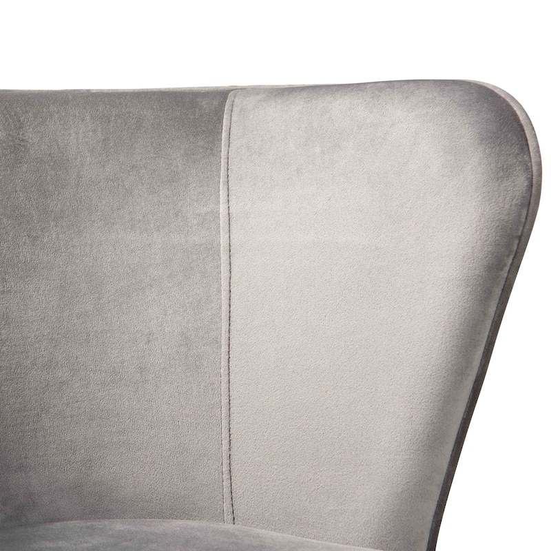 Velvet Dining Chairs Set of 2 - Grey Upholstered Accent Chairs with Gold Legs - Modern Dining Room Seating - 31.1