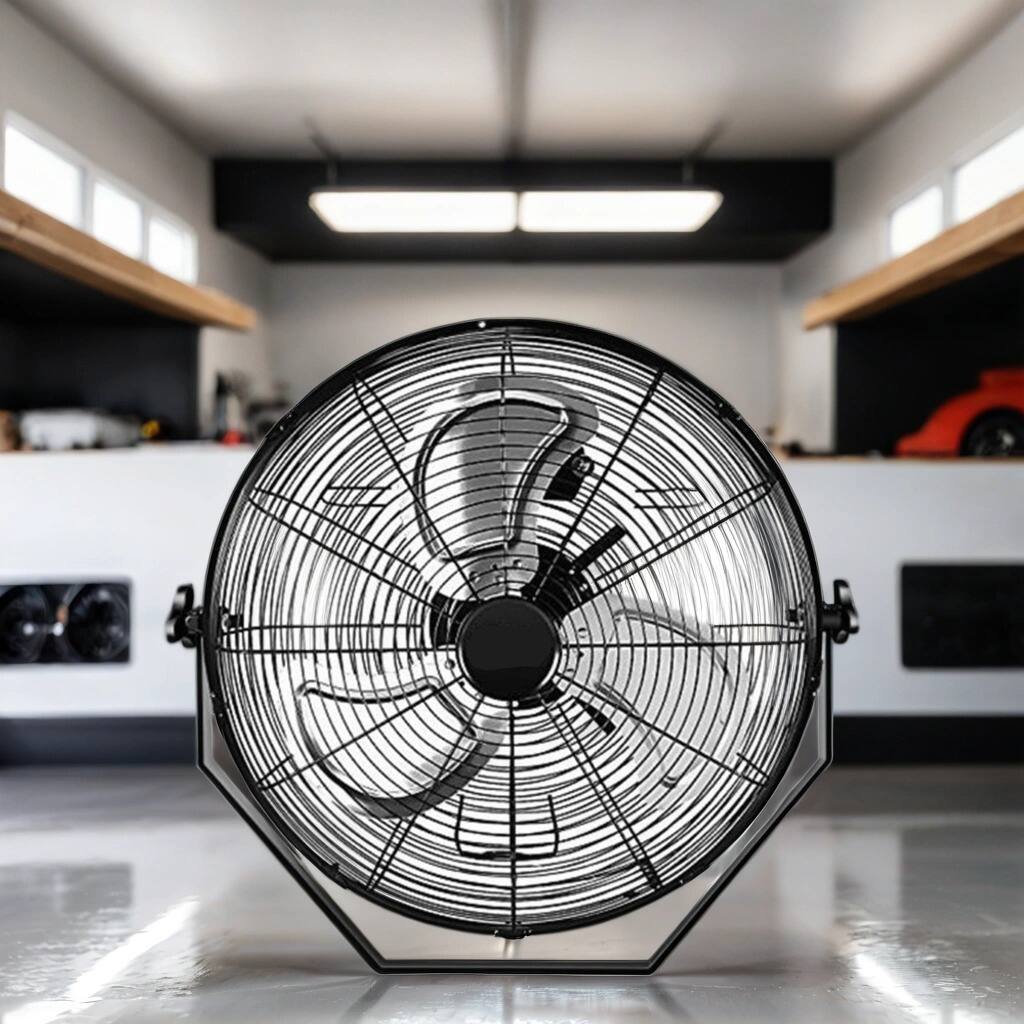 18 in. Black Industrial Wall Mount Fan 3-Speed Indoor OutdoorCommercial Ventilation Metal High Velocity Fan