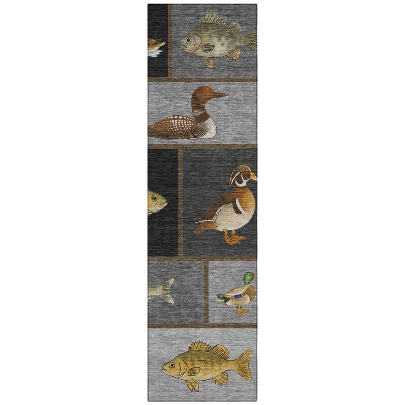 Machine Washable Indoor/ Outdoor Cabin Lodge Chantille Rug