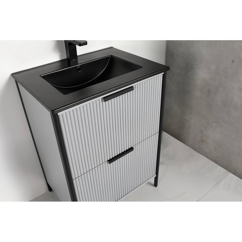 Blossom 24 Inch All Wood Freestanding Bathroom Vanity with Sink