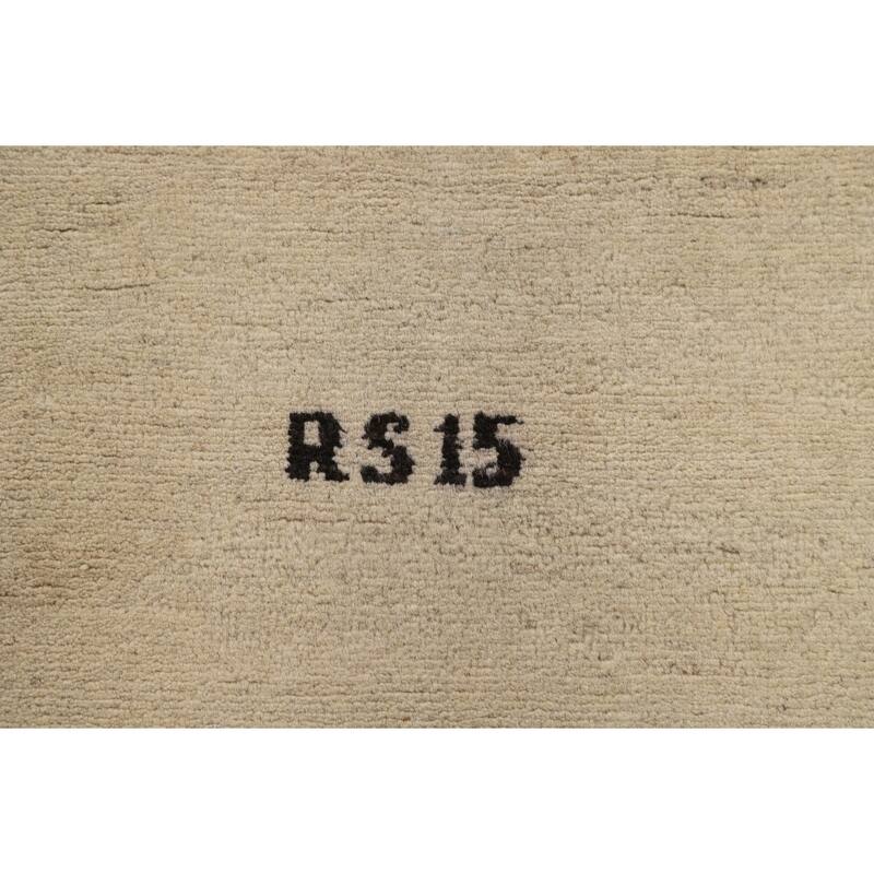 Ivory Gabbeh Modern Foyer Rug Hand-Knotted Wool Carpet - 2'9"x 4'0"