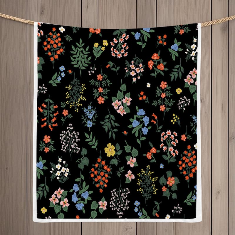 Vintage Floral Blanket，Wildflower Flannel Fleece Throw Blanket for Couch Sofa Bed