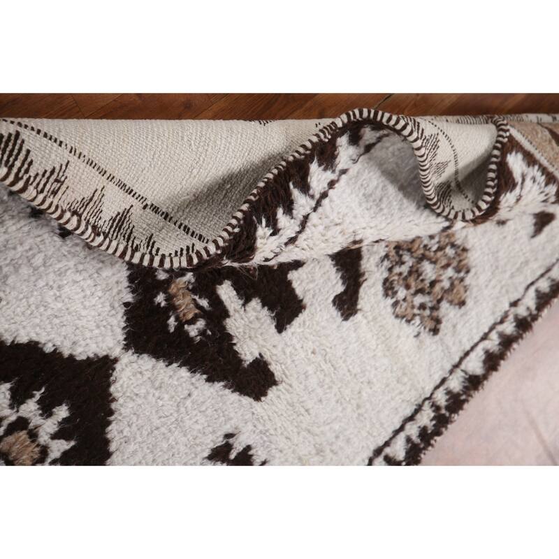 Anatolian Turkish Runner Rug Handmade Tribal Beige Wool Carpet - 3'2"x 12'3"