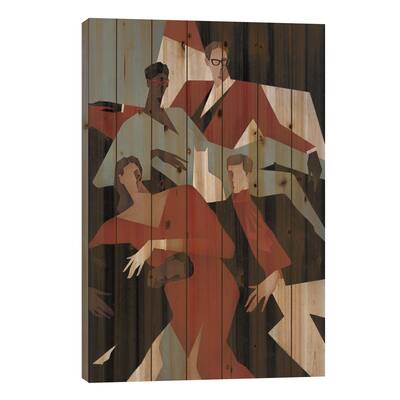 We Are Just Friends Print On Wood by Valeriya Simantovskaya - Multi-Color