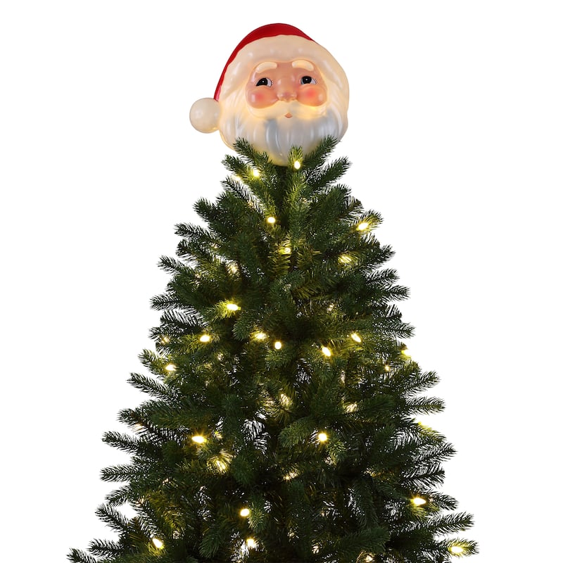 12 in. Blow Mold Lit Tree Topper - Santa
