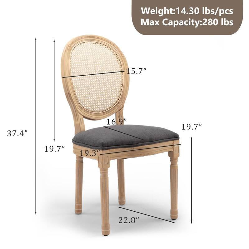 Upholstered French Style Nailhead Dining Chairs(Set of 4)