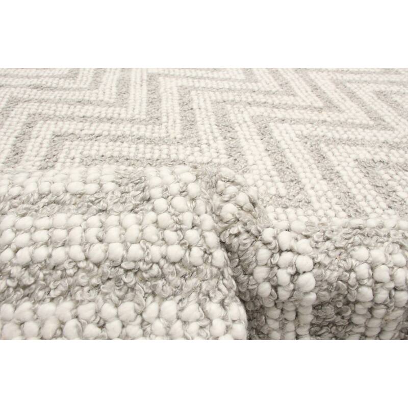 ECARPETGALLERY Braid weave Sienna Grey Wool Rug - 5'3 x 7'7