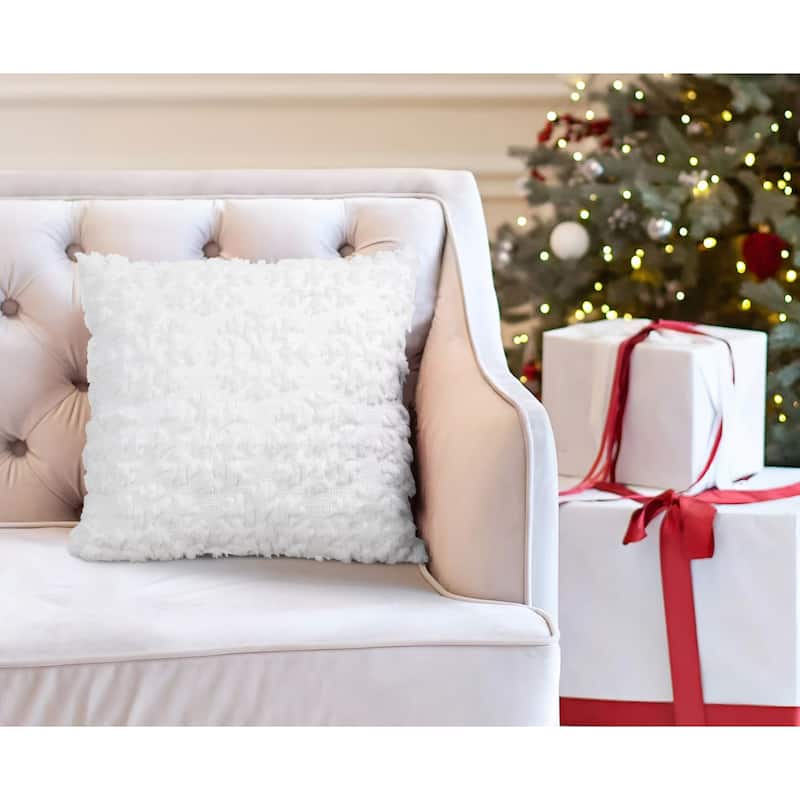 Snowflake Embroidered Throw Pillow