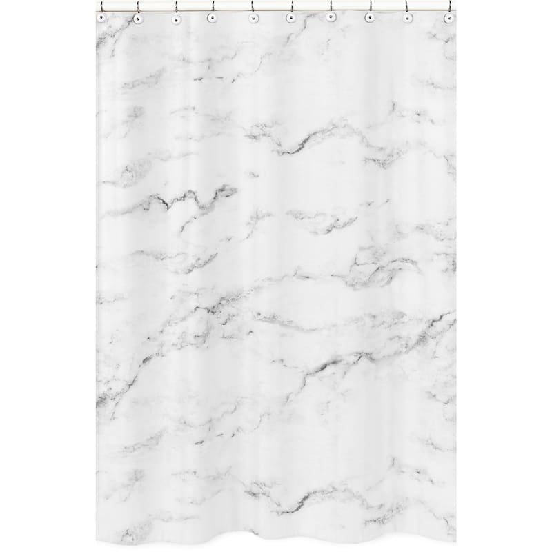 Sweet Jojo Designs Shower Curtain for the Black and White Marble Collection