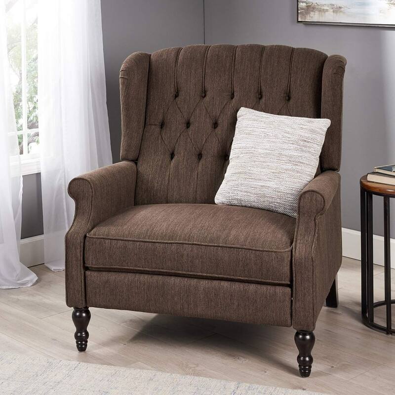 Contemporary One and Half Seater Recliner Chair - Multiple colors available by Christopher Knight Home - Brown