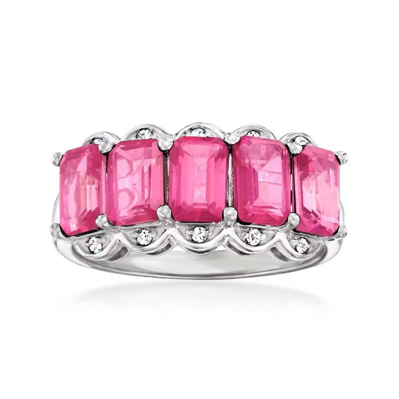925 Sterling Silver Multi Gemstone Options Band Ring