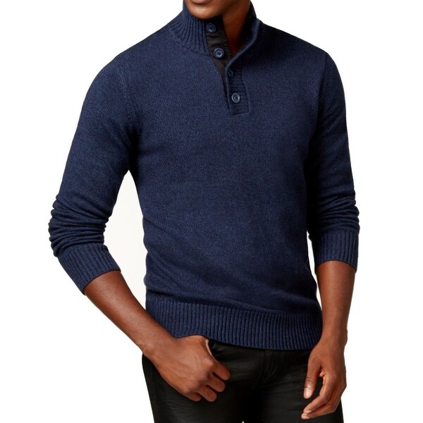 Download Shop Sean John NEW Navy Blue Mens Size XL Henley Mock-Neck ...