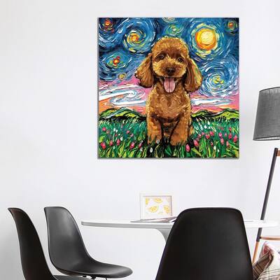 iCanvas "Apricot Poodle Night" by Aja Trier Canvas Print