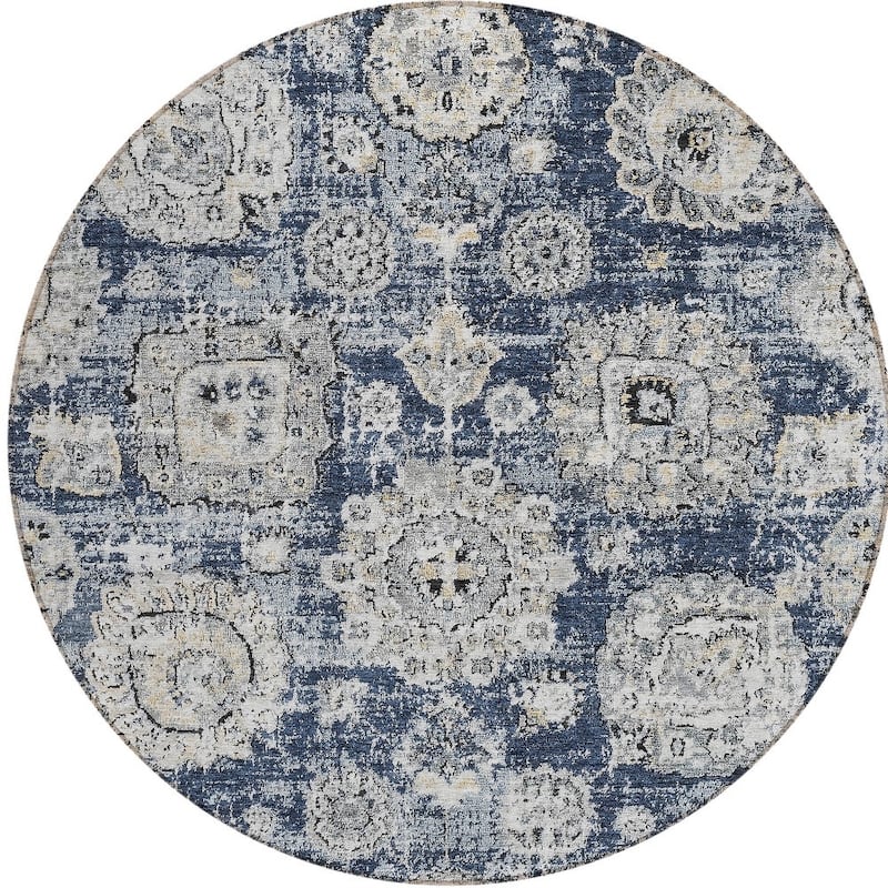 HomeRoots Floral Transitional Rectangle Outdoor Rug