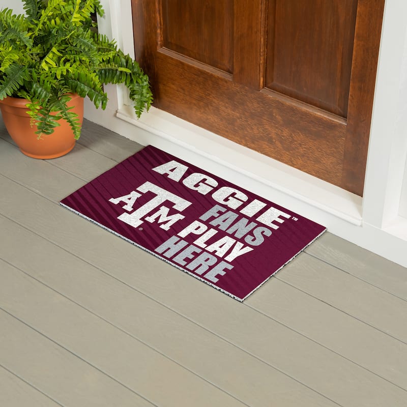 28 in. x 16 in. Texas A&M "Fans Play Here" PVC Door Mat
