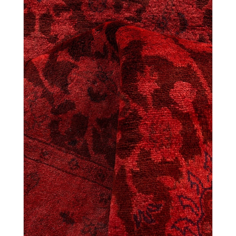 Contemporary Overdyed Wool Hand Knotted Runner - 2' 6" x 8' 10"
