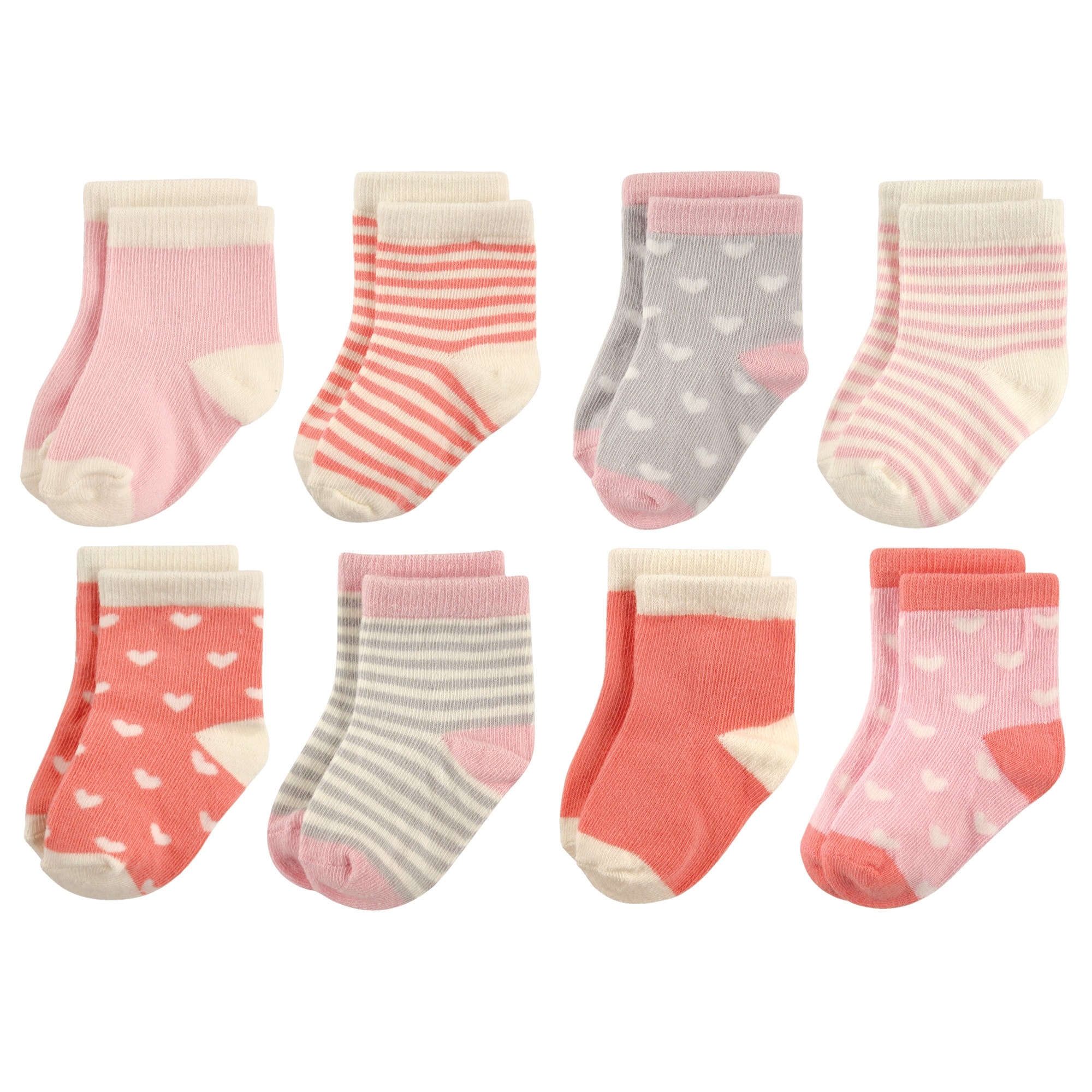 Hudson Baby Toddler Girl Cotton Rich Newborn and Terry Socks, Hearts