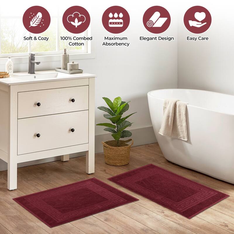 Superior Plush & Absorbent 900 GSM Cotton Bath Mat - (Set of 2)
