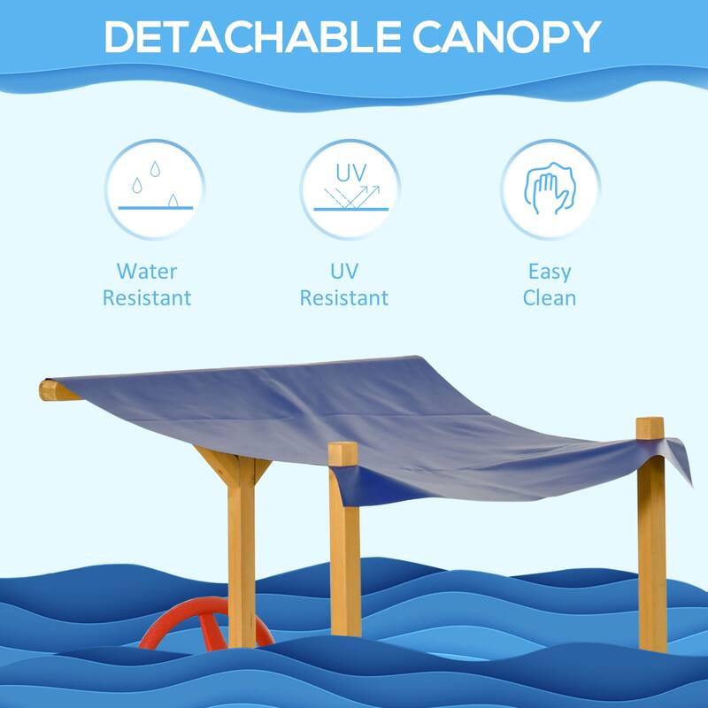 Kids Picnic Table with Umbrella and Storage Inside, Sand and Water Table, Kids Outdoor Furniture, Wooden Bench Backyard