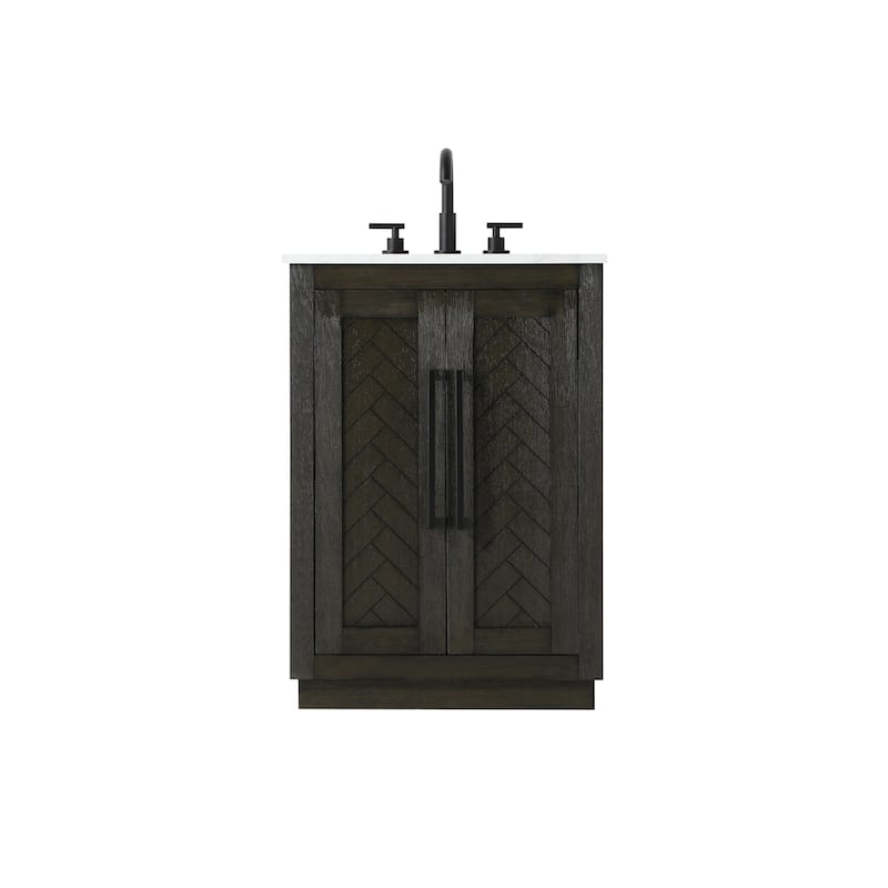 Elegant Lighting VF29024 Chase 24" Free Standing Single Basin Vanity - Chocolate Oak
