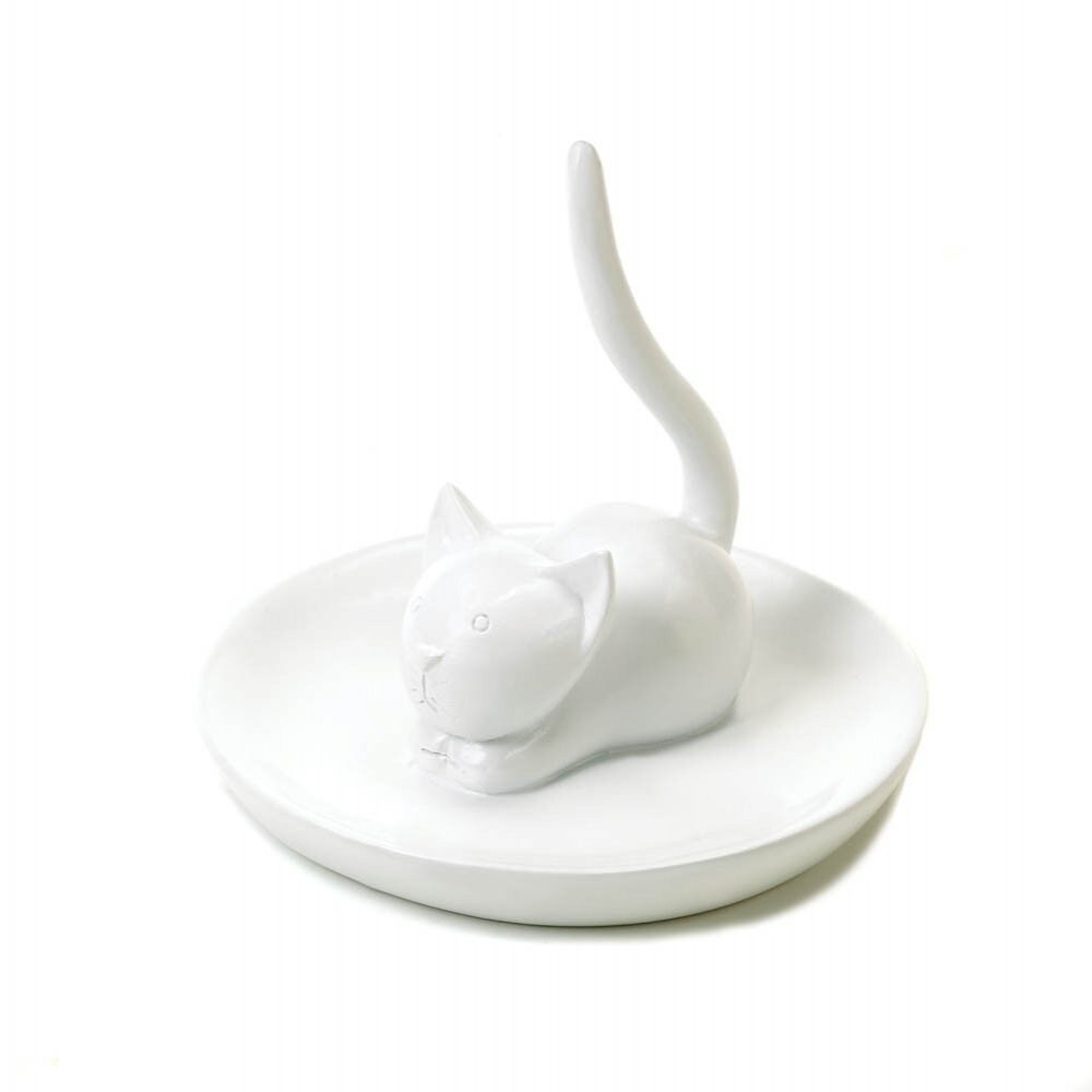 Shop Charming Cat Ring Holder White Overstock 13227124