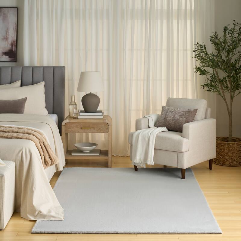 Nourison Soft Plush Faux Fur Indoor only Solid Area Rug