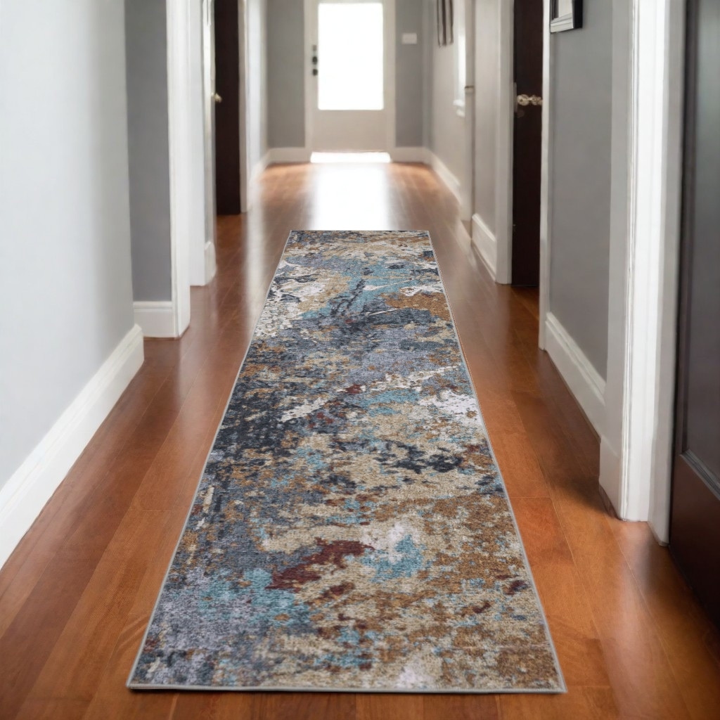 HomeRoots Jele Abstract Modern Runner Area Rug
