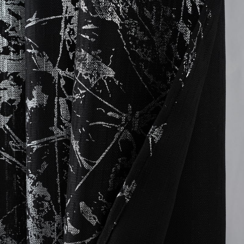 Brighton Abstract Leaves Foil Print Window Curtain