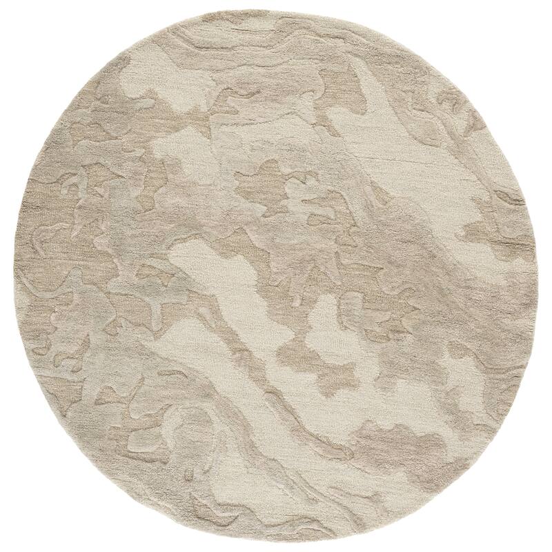 SAFAVIEH Handmade Ebony Teunie Wool Rug - 6' Round - Green