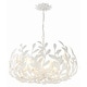 preview thumbnail 1 of 4, Broche 6 Light Matte White Chandelier - 27"W x 19"H x 27"D